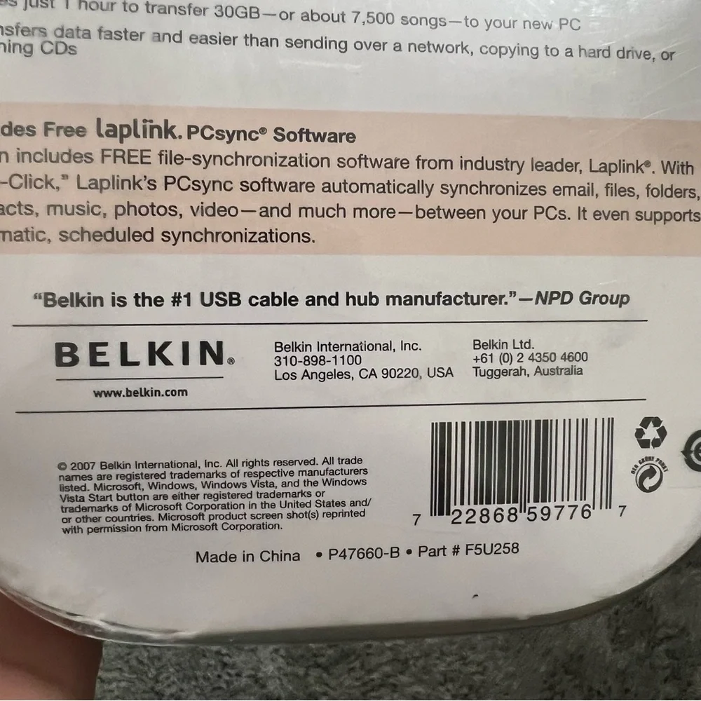 BELKIN Cable for Windows Vista